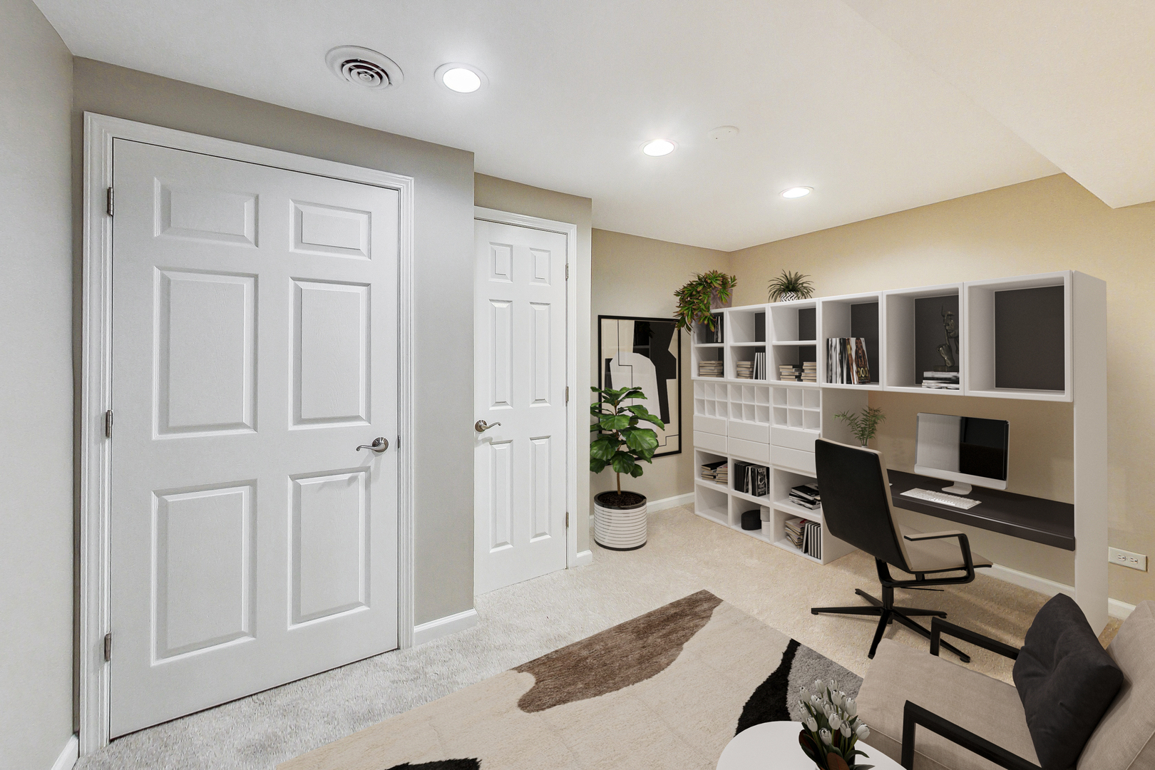 2782 Moraine Valley Road Wauconda, IL 60084 - Photo 17 of 24 a view of a workspace with furniture and bathroom