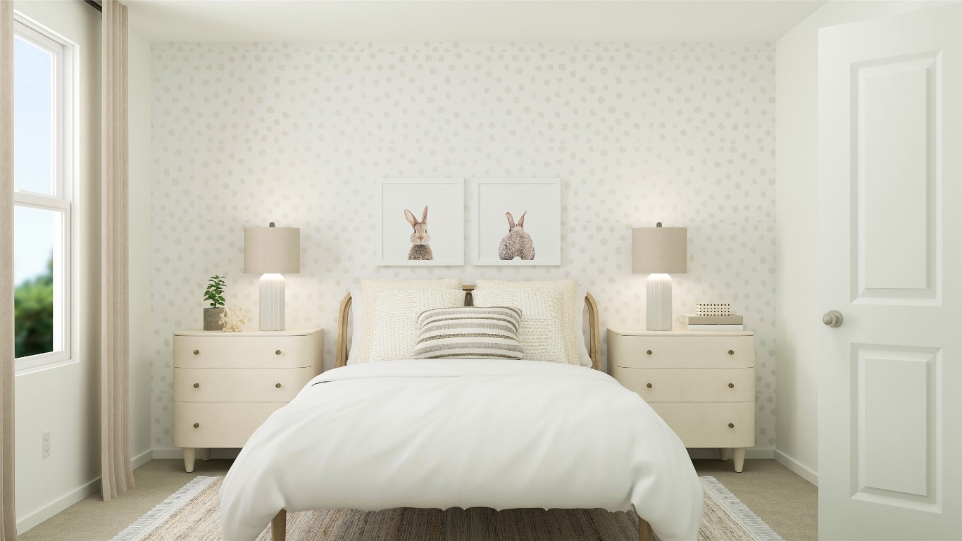 270 Kings Row Lane Jarrell, TX 76537 - Photo 7 of 30 a bedroom with a bed and a night stand