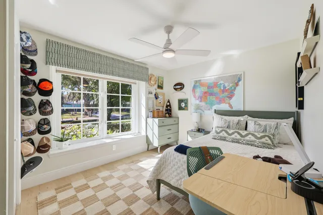 a living room with furniture and decor