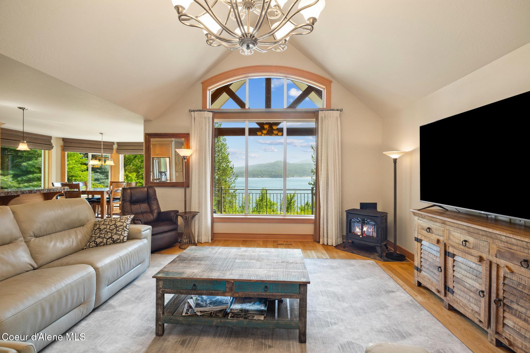 4459 East O'Gara Road Harrison, ID 83833 - Photo 12 of 47 Living Room- Lake Views