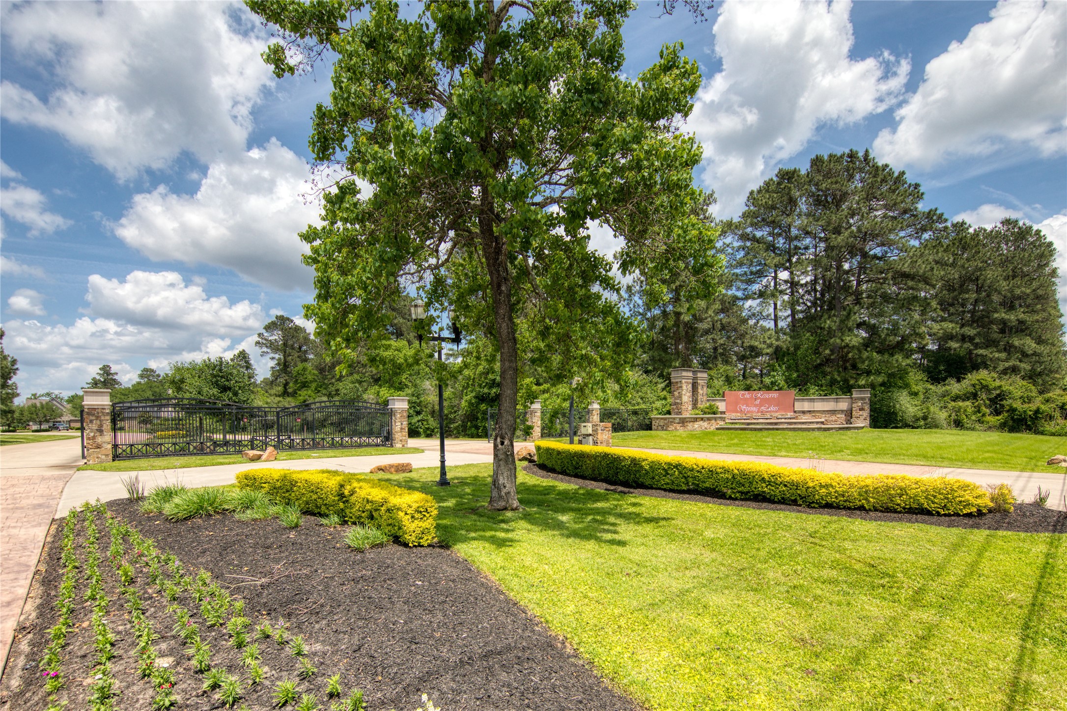 31111 Spring Lake Boulevard Tomball, TX 77375 - Photo 14 of 19 a view of a swimming pool with a yard and large trees