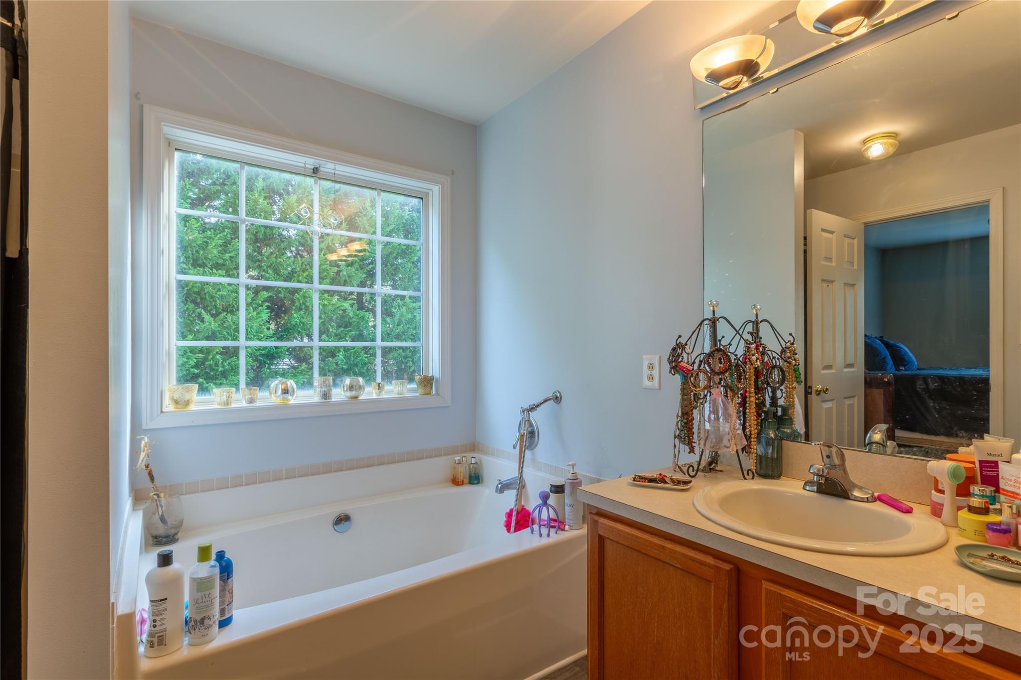 505 Coffeetree Lane Stanley, NC 28164 - Photo 18 of 37 a bathroom with a tub sink and a mirror