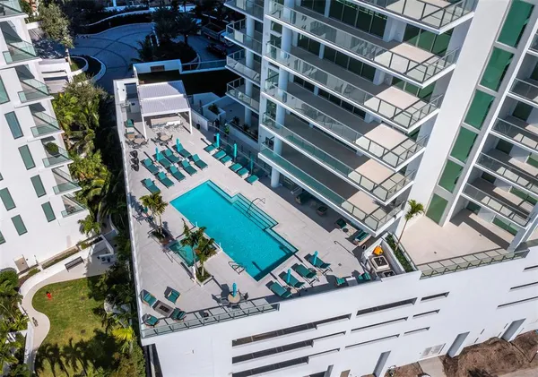 an aerial view of a house