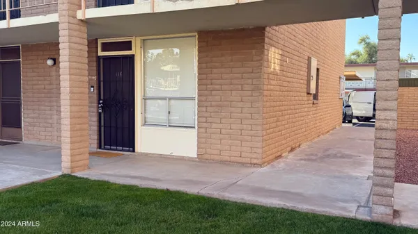 a view of front door of house