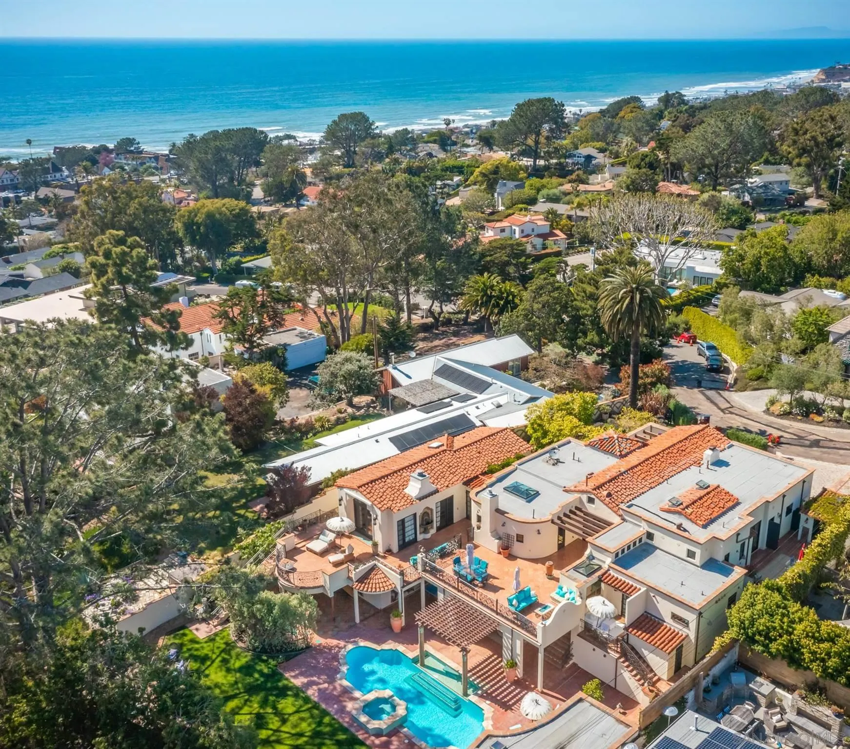 545 Rimini Road Del Mar, CA 92014 - Photo 31 of 34 an aerial view of residential building with outdoor space