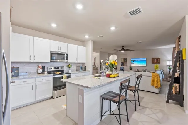 a view of a hallway with workspace