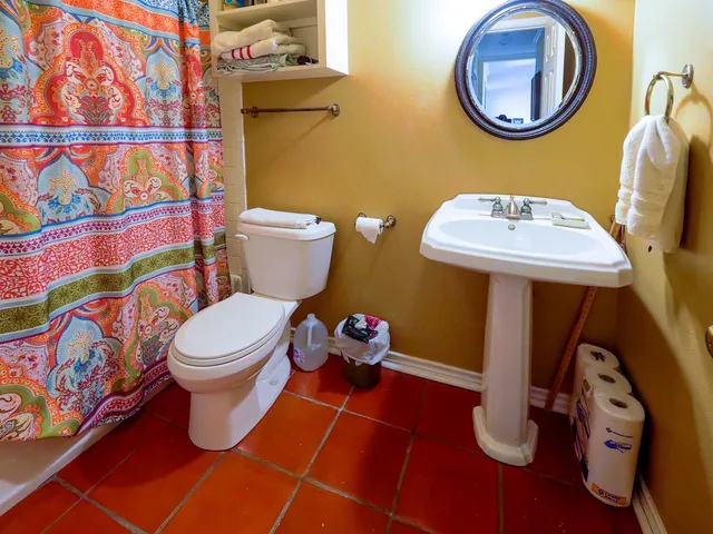 an aerial view of green landscape with trees houses and lake view