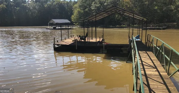 a view of a lake from a balcony