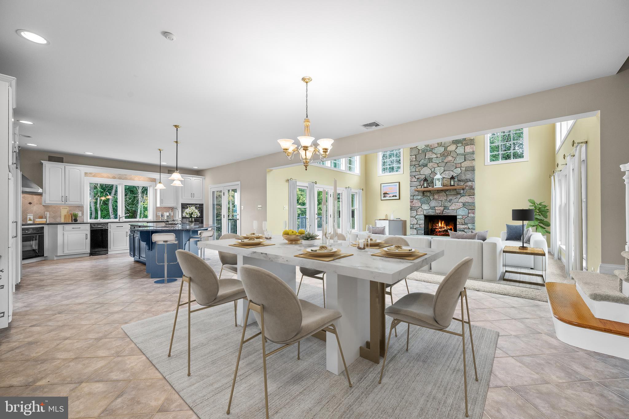 735 North Reeds Road Downingtown, PA 19335 - Photo 17 of 66 Virtually Staged Eat-In Kitchen and Family Room