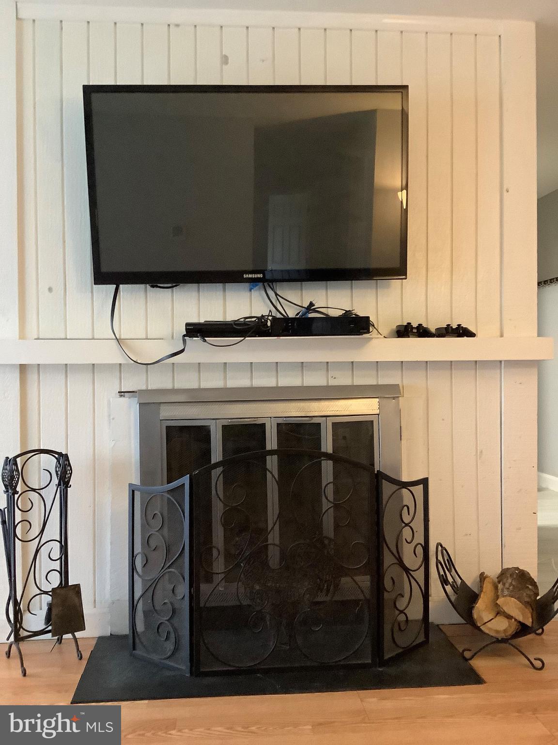 10578 Cross Fox Lane, Unit A1 Columbia, MD 21044 - Photo 3 of 15 Fireplace w/Glass Doors & Wrought Iron Screen