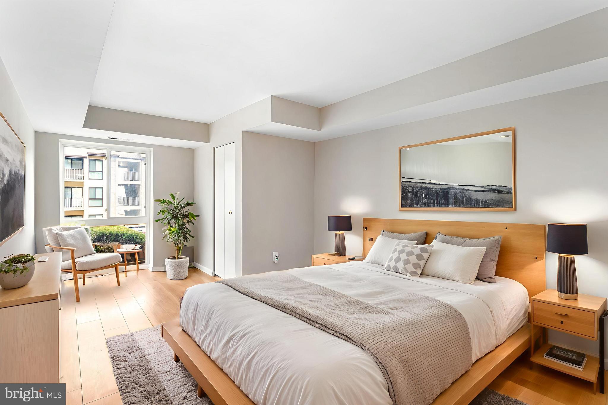 Virtually Staged Main Bedroom