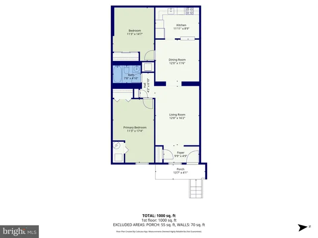 a picture of a bench in front of a door