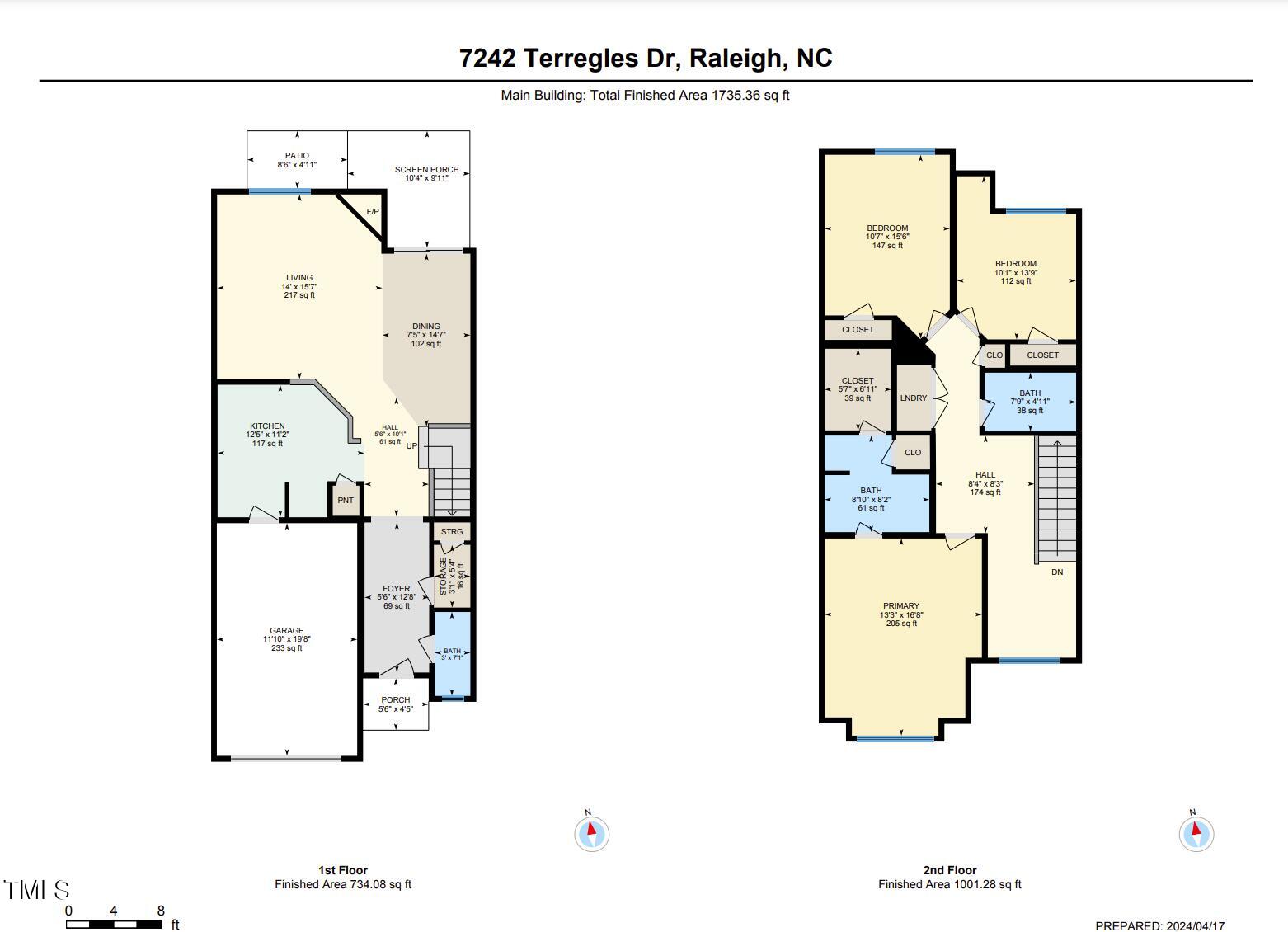 7242 Terregles Drive Raleigh, NC 27617 - Photo 35 of 35 Terregles Floor Plan - photo
