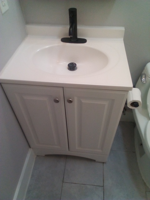 2113 River Road, Unit C San Marcos, TX 78666 - Photo 6 of 9 Bathroom featuring vanity and tile patterned floors