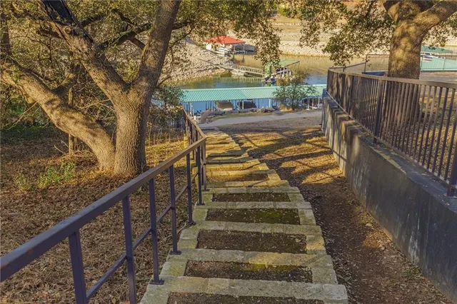 a view of wooden balcony and ocean