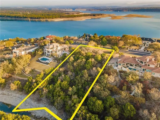 a view of a lake with a outdoor space