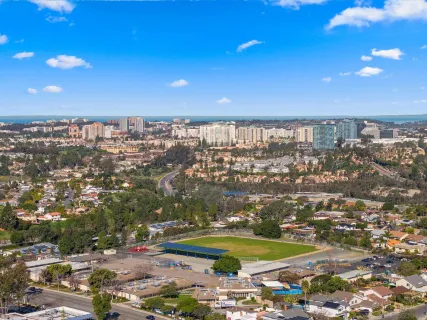 an aerial view of a city
