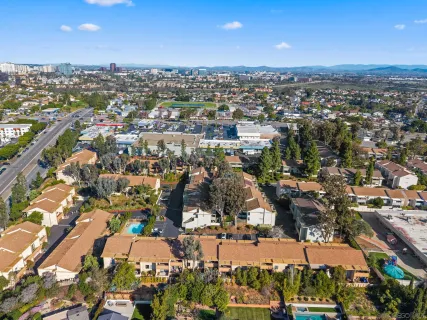 an aerial view of a city