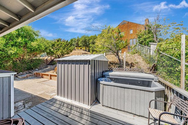 a view of a terrace with sky view