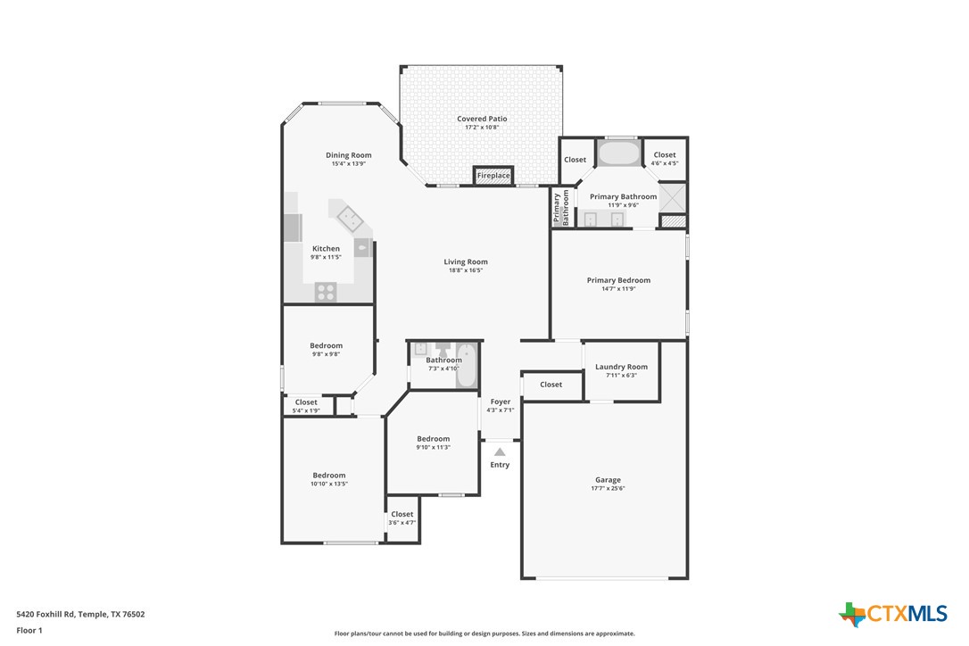 5420 Foxhill Road Temple, TX 76502 - Photo 47 of 47 a picture of a floor plan
