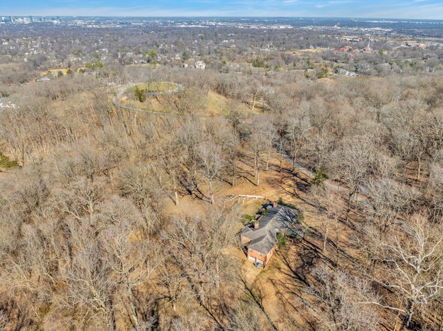 a view of a yard with mountain view