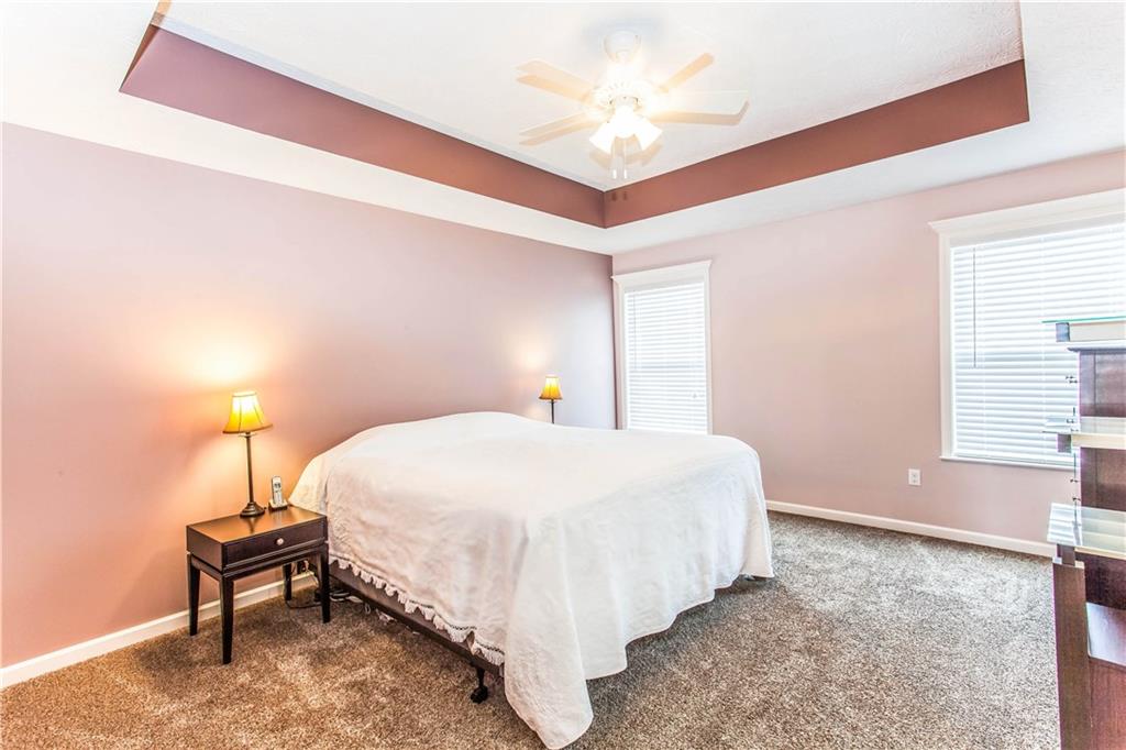 211 West Country Barn Road Houston, PA 15342 - Photo 12 of 25 The Master Bedroom Features a Tray Ceiling 7 Ceiling Fan In This view!