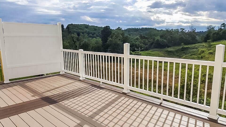 211 West Country Barn Road Houston, PA 15342 - Photo 23 of 25 The Deck is Stunning with Multi colored Trex Decking, Privacy Panels over looking Valley which fills in with Wild Flowers in the Spring and Summer!