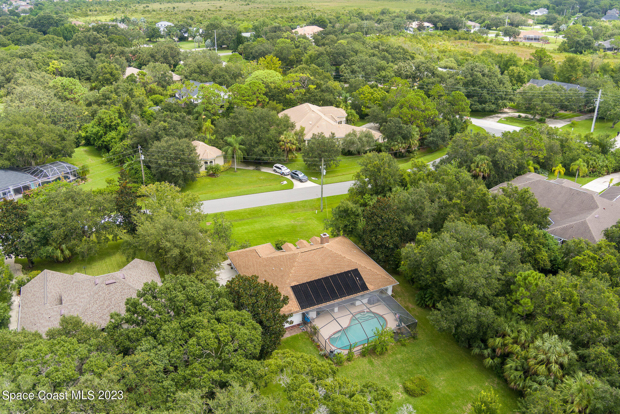 4309 Davidia Drive Melbourne, FL 32934 - Photo 41 of 47 Aerial pool