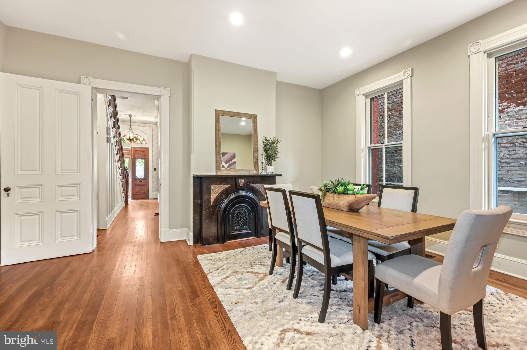 314 A Street Southeast Washington, DC 20003 - Photo 11 of 35 Stone fireplace -dining room
