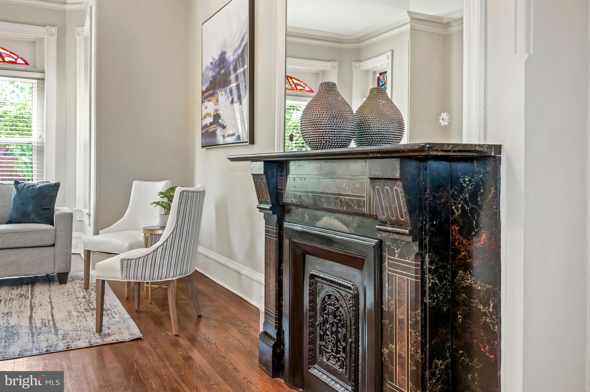 314 A Street Southeast Washington, DC 20003 - Photo 9 of 35 Stone fireplace -living room