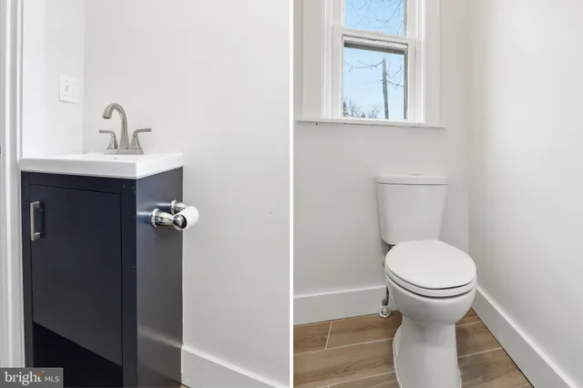 a bathroom with a toilet and a sink