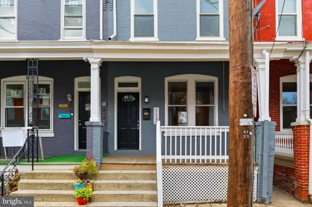 front view of a brick building
