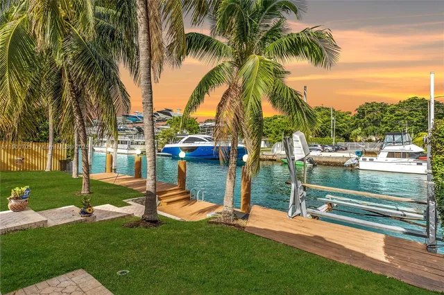a view of a park with palm trees