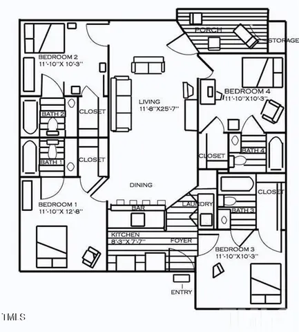 $650 | 1341 Crab Orchard Drive, Unit 301, Raleigh, NC 27606