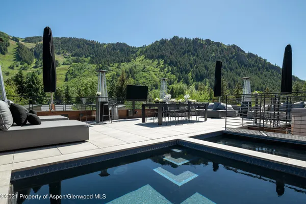 a view of outdoor space with seating area