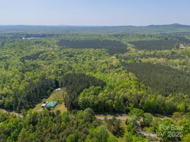 a view of a green field with lots of bushes