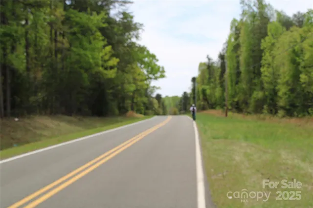 a view of a green field with trees