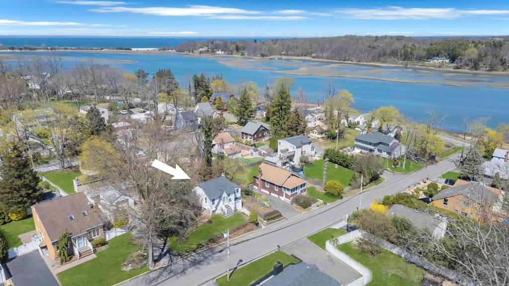 a view of a city with an ocean view