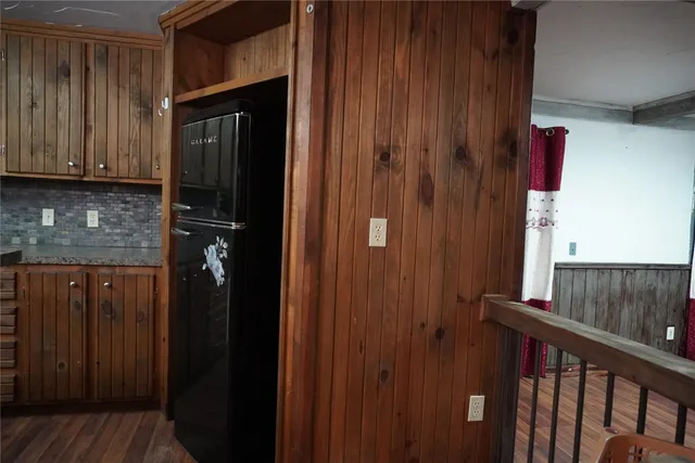 a view of wooden door