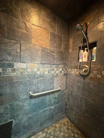 a bathroom with a shower