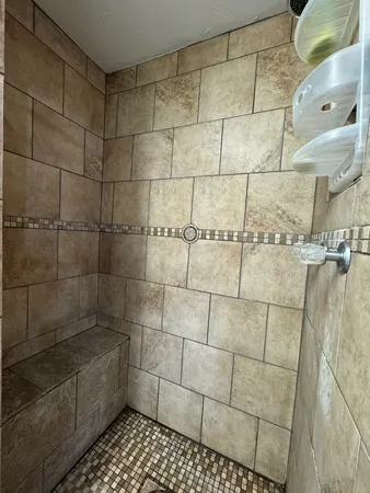 a bathroom with a shower
