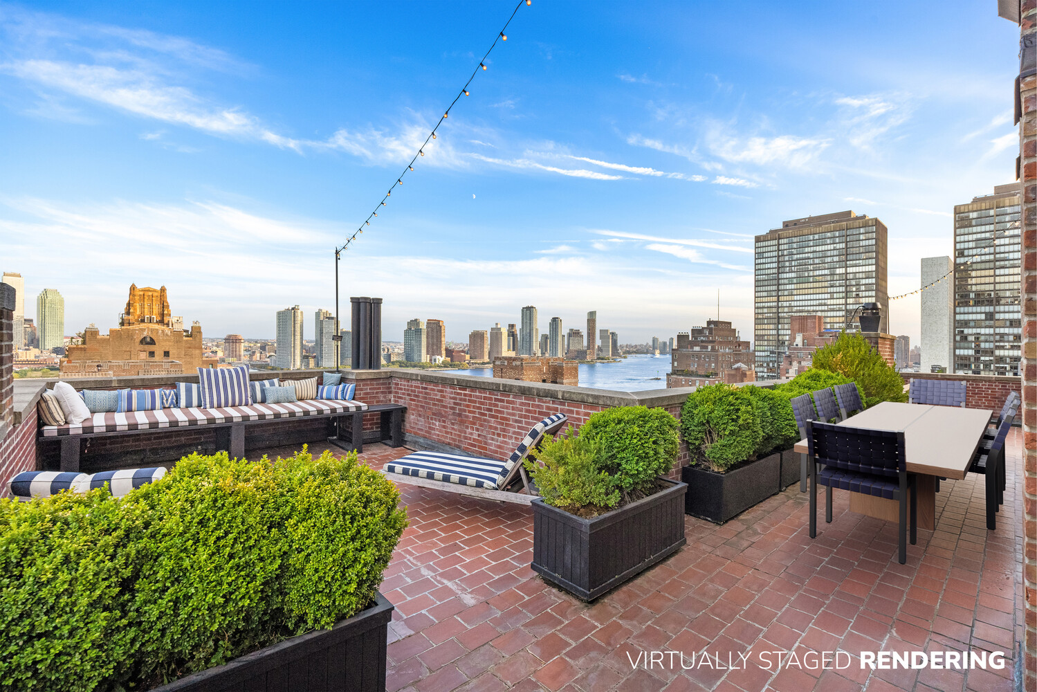 400 East 52nd Street, Unit PHTOWER Manhattan, NY 10022 - Photo 19 of 23 a view of a chairs and table in the terrace