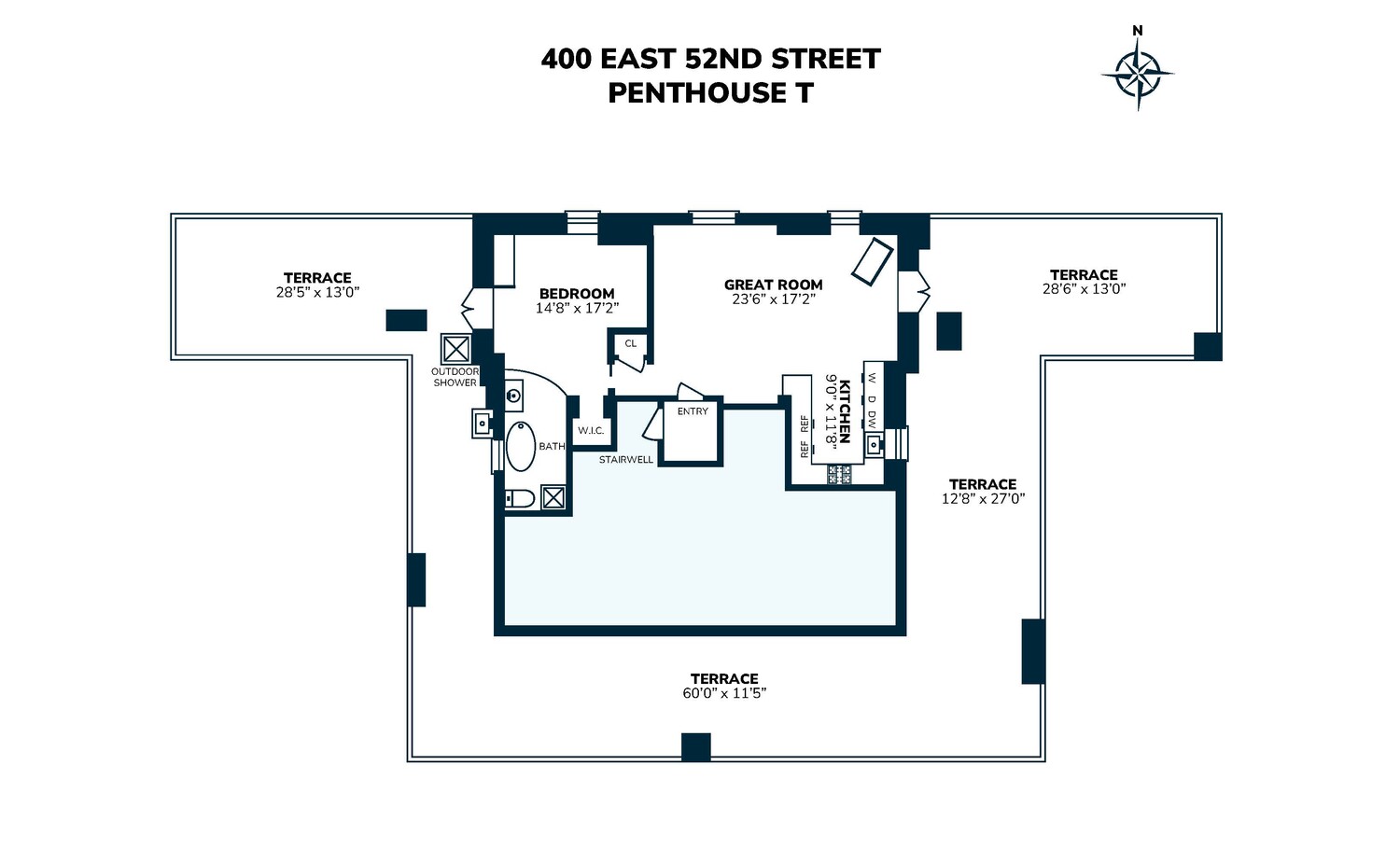 400 East 52nd Street, Unit PHTOWER Manhattan, NY 10022 - Photo 23 of 23 a picture of a floor plan