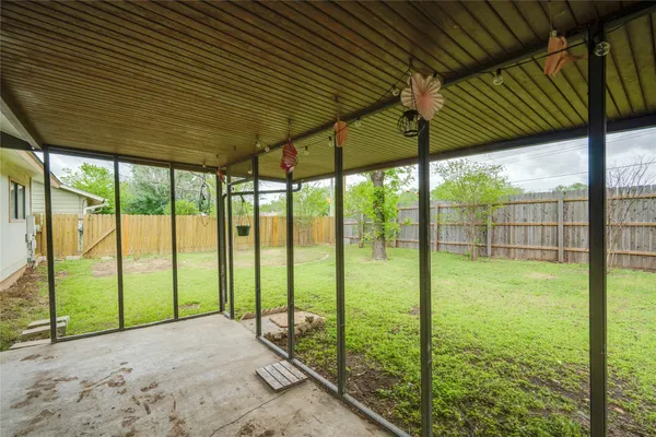 a view of an outdoor space and deck