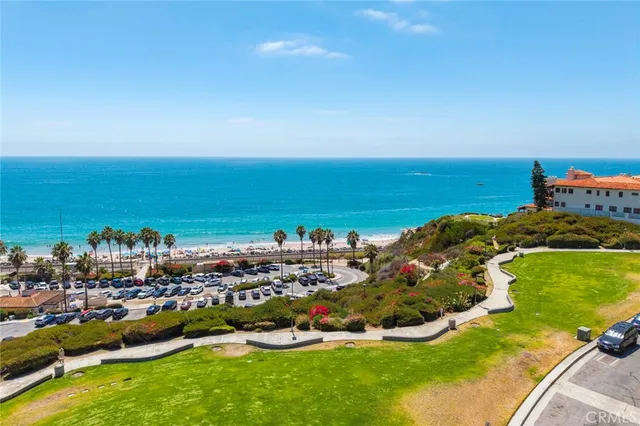 a view of a balcony with an ocean