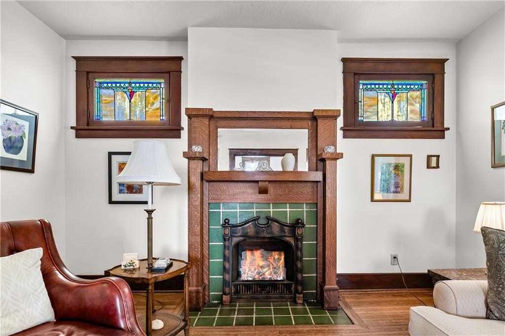 47 Ralston Place Mt. Lebanon, PA 15216 - Photo 12 of 44 Original fireplace with beautiful tile detail and classic surround