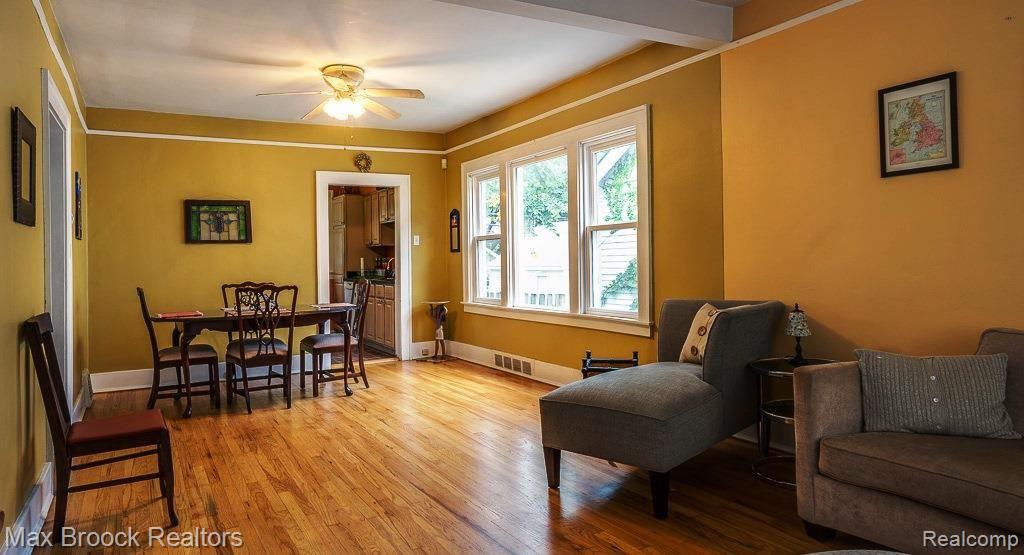 76 Wellesley Drive Pleasant Ridge, MI 48069 - Photo 4 of 18 Living Room View to Dining Room
