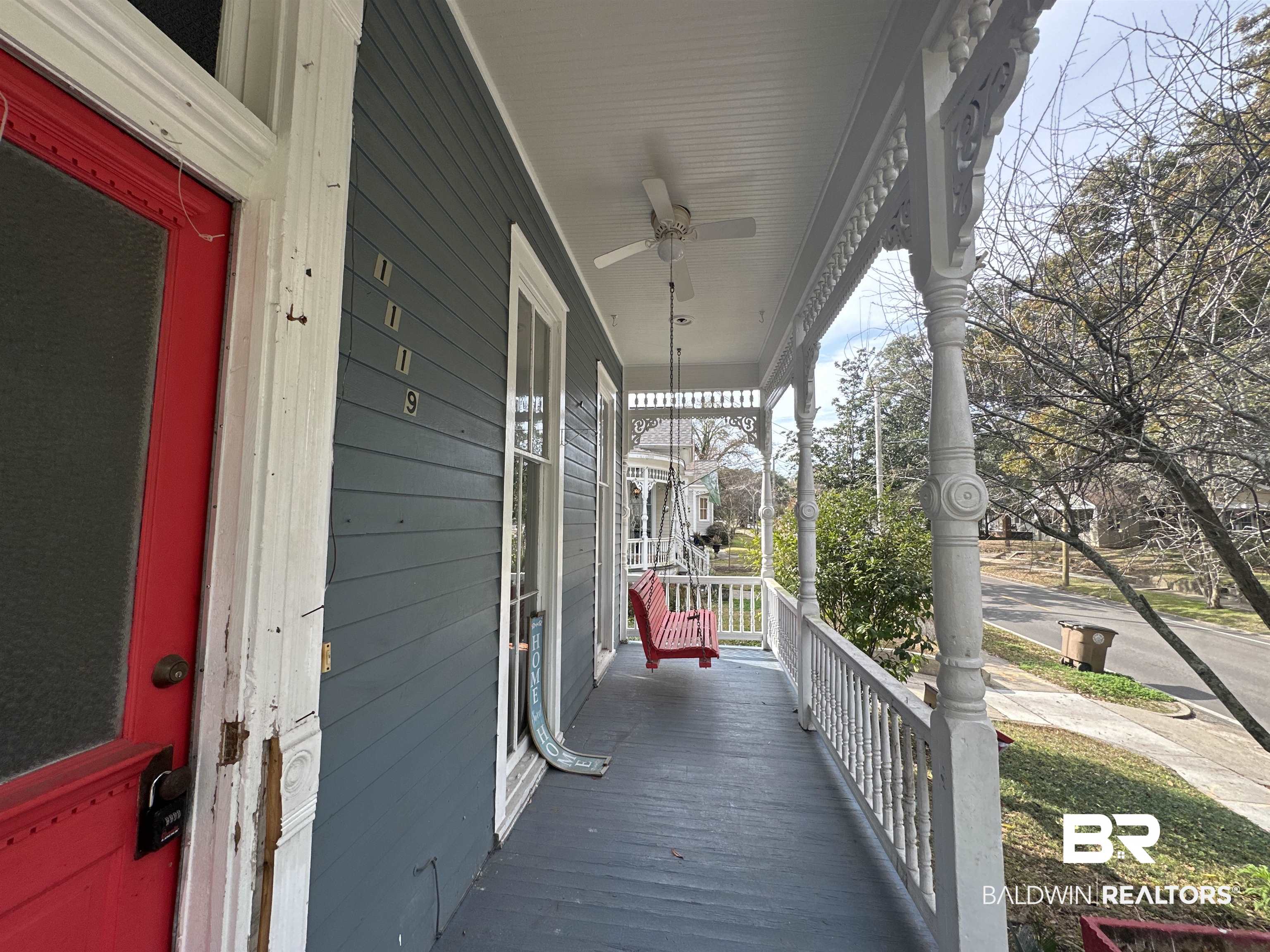 1119 Old Shell Road Mobile, AL 36604 - Photo 3 of 22 Deck with ceiling fan and a porch