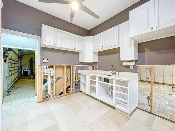 a view of an ocean and a yard