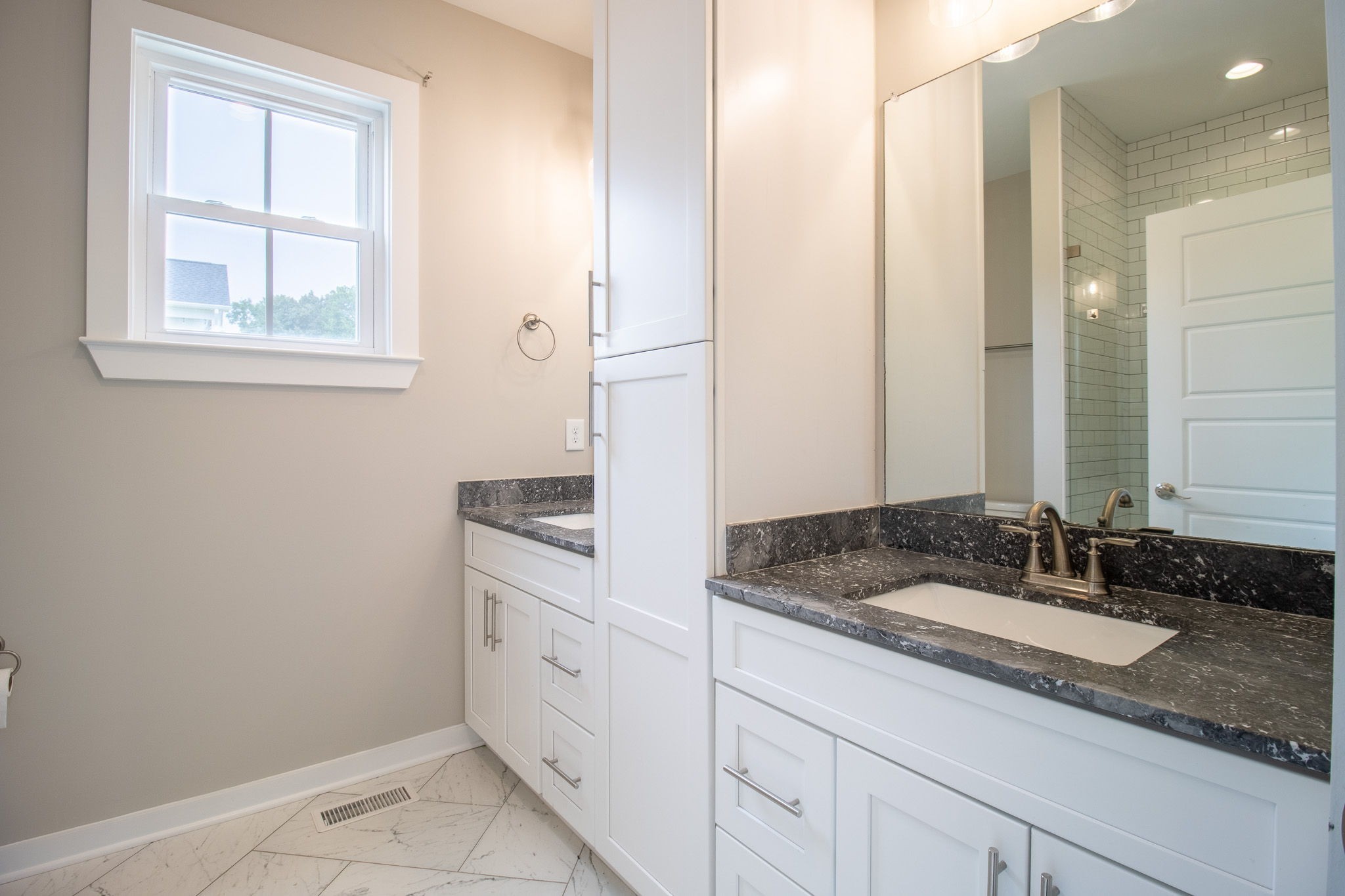 264 Dink Rut Road Portland, TN 37148 - Photo 30 of 56 a bathroom with a granite countertop sink and a mirror